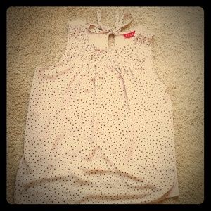 ELLE Sleeveless Polka Dot Shirt